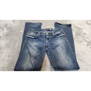 Miss Me Jeans Women's 27 Faded Wash Signature Boot Cut Embroidered Jeans‎
